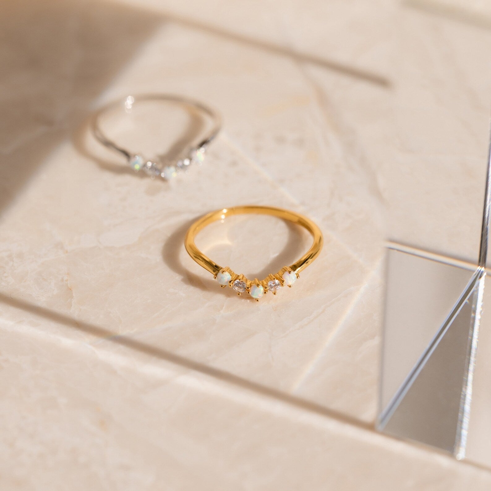 Layla Opal and Diamond Ring: Boho Chic Elegance